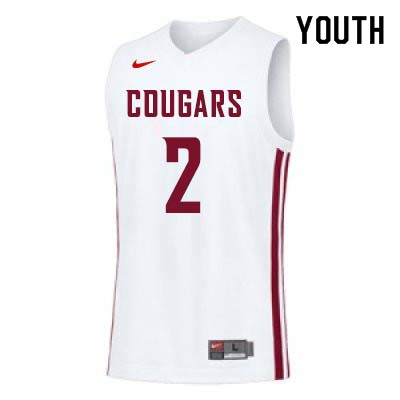 Youth #2 TJ Mickelson Washington State Cougars College Basketball Jerseys Sale-White